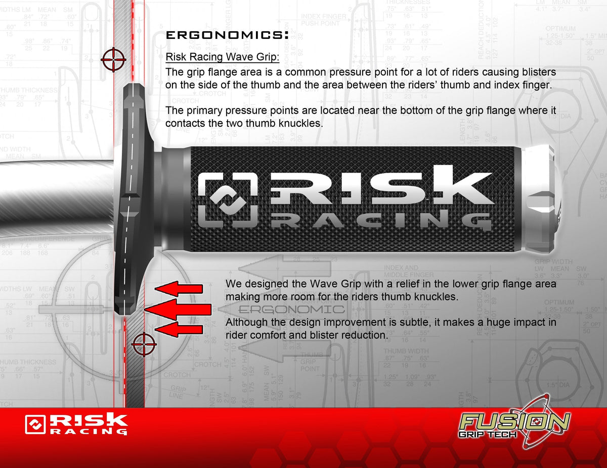 Gripy Risk Racing FUSION 2.0 ATV/MTB — modré