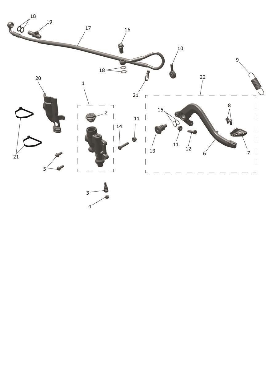 Tyčka brzdové pumpy — Triumph, číslo dílu T2028743