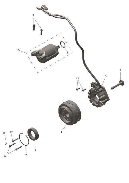 Rotor alternátoru komplet — rozkres Triumph, číslo dílu T1305366