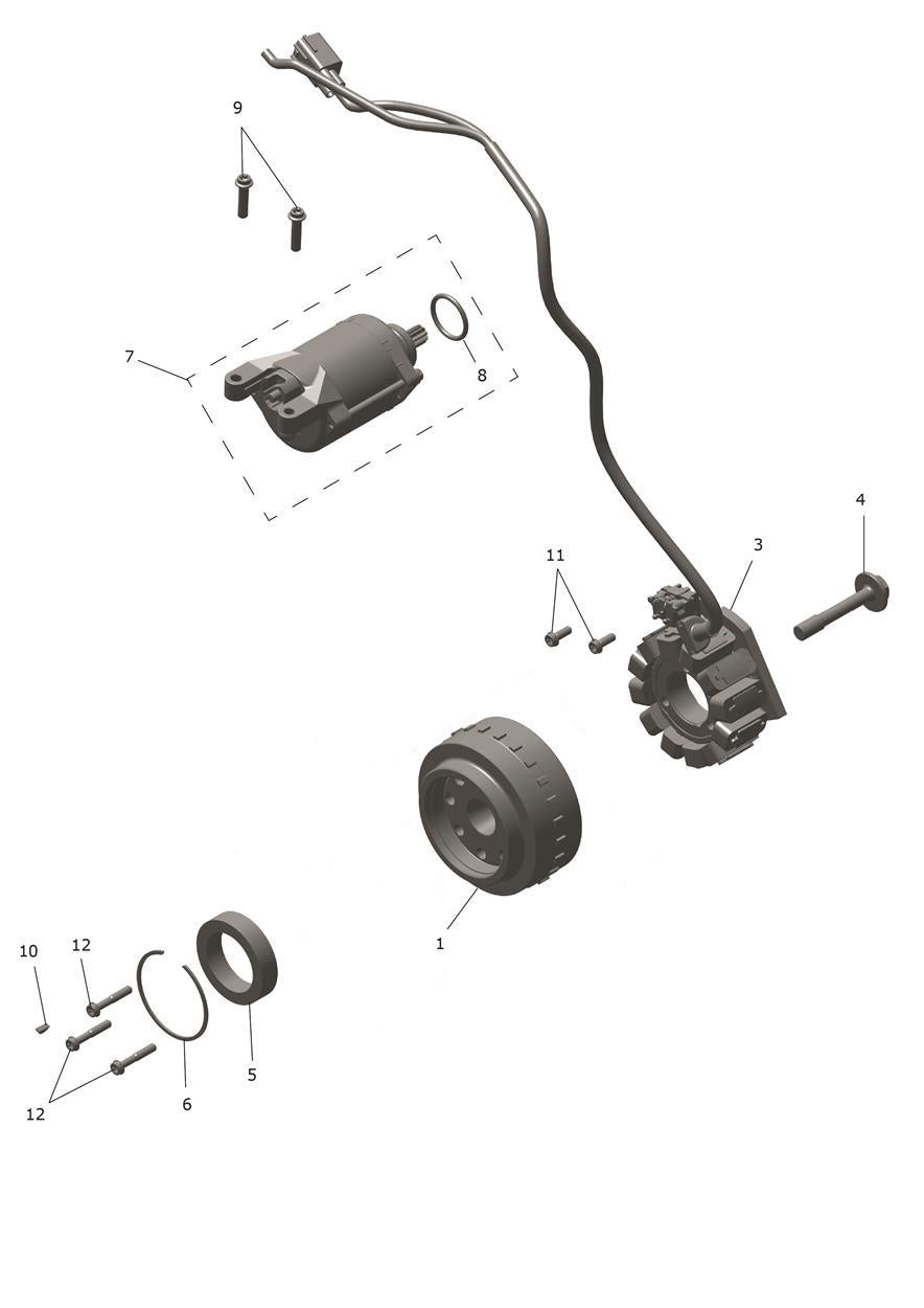 Šroub torx M5 x 30, Enc — rozkres Triumph, číslo dílu T3200559