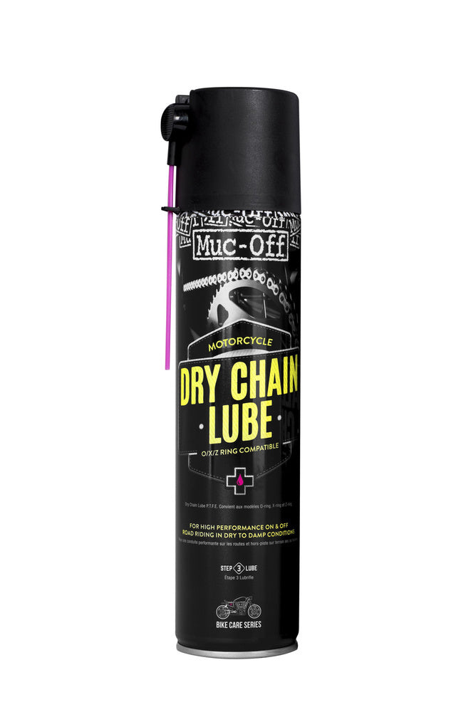 Muc-Off 649 - Mazivo na řetězy pro silniční a terénní použití v suchých podmínkách, teflonová báze - 400 ml - mazivo na řetězy do suchého počasí