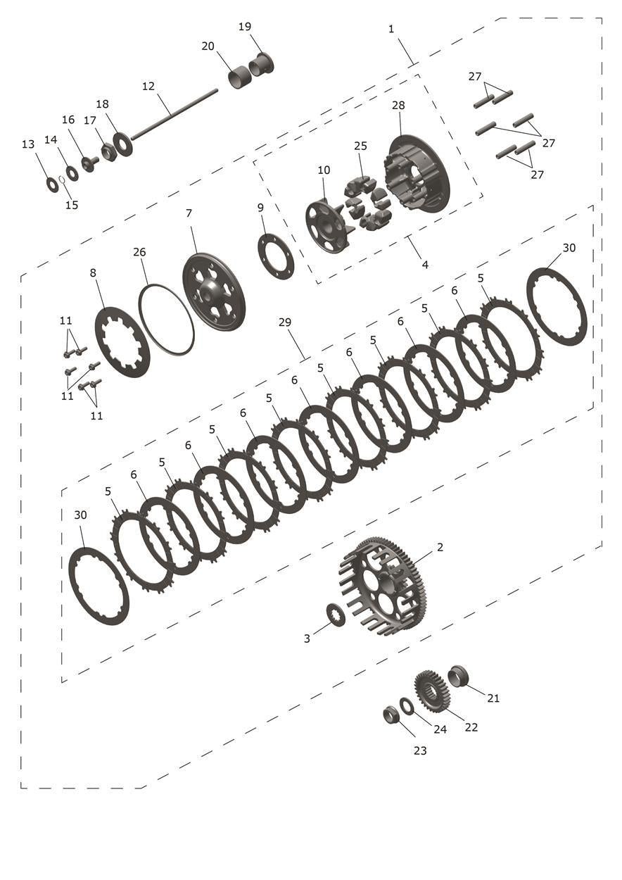 Spojka komplet — rozkres Triumph, číslo dílu T1170314
